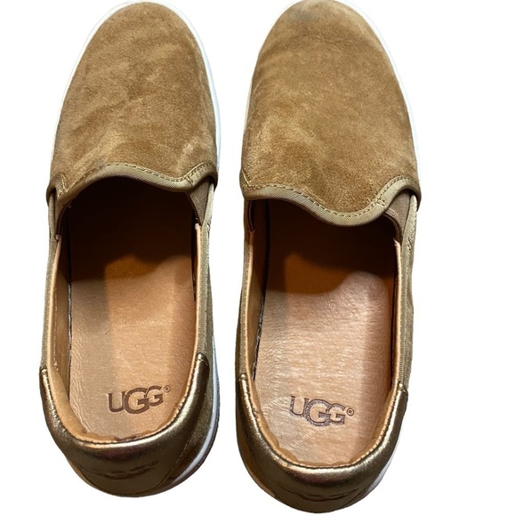 Ugg Brown Suede Slip On Loafers Sz 6 1/2 - Picture 4 of 7